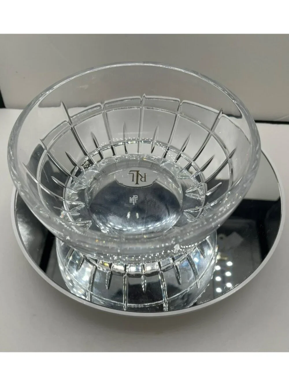 Ralph Lauren Lead Crystal Cocktail Nut Bowl Candy Dish 5.5 x 2.5 in. 1.5 lbs